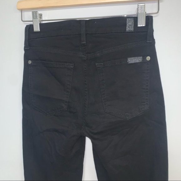 7  for all Mankind B(air) Denim The Ankle Skinny Jeans Black Raw Hem Size‎ 24 - Picture 9 of 12